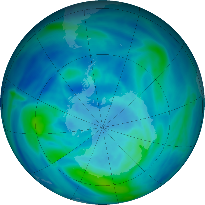 Antarctic ozone map for 26 March 2007